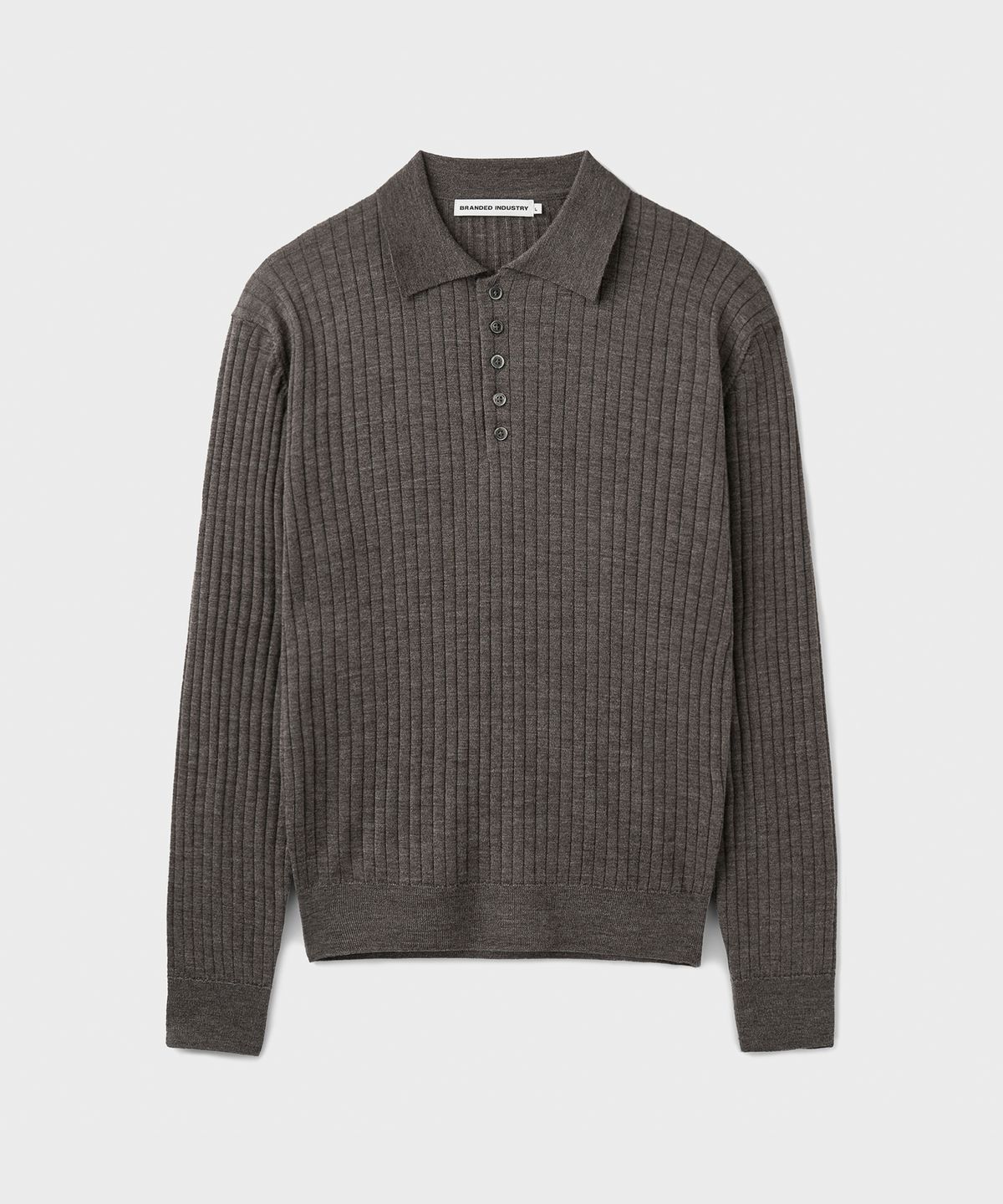 브랜디드(BRANDED) GRACE MERINO WOOL POLO KNIT [MELANGE BROWN]