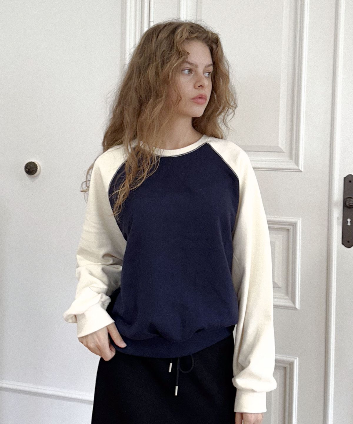 딜라이디(DELIDI) Droplet sweat shirt (navy)