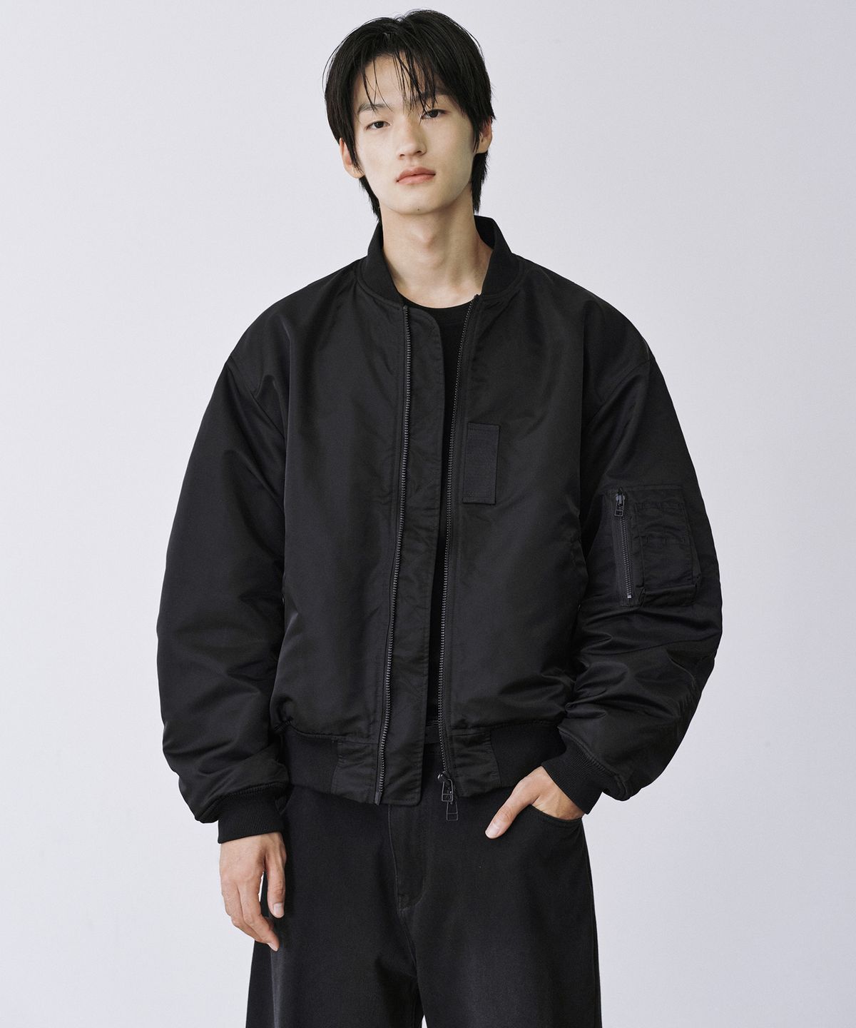 브랜디드(BRANDED) OVERSIZE MA-1 BOMBER JACKET [BLACK]