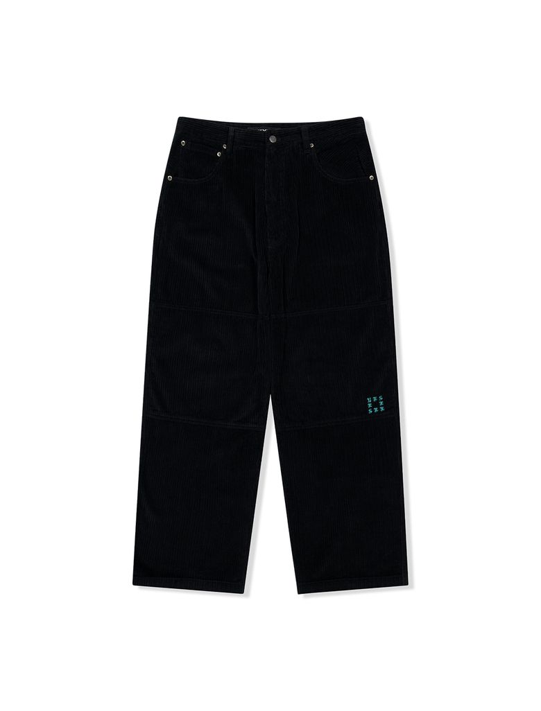 Double Knee Corduroy Pants Black