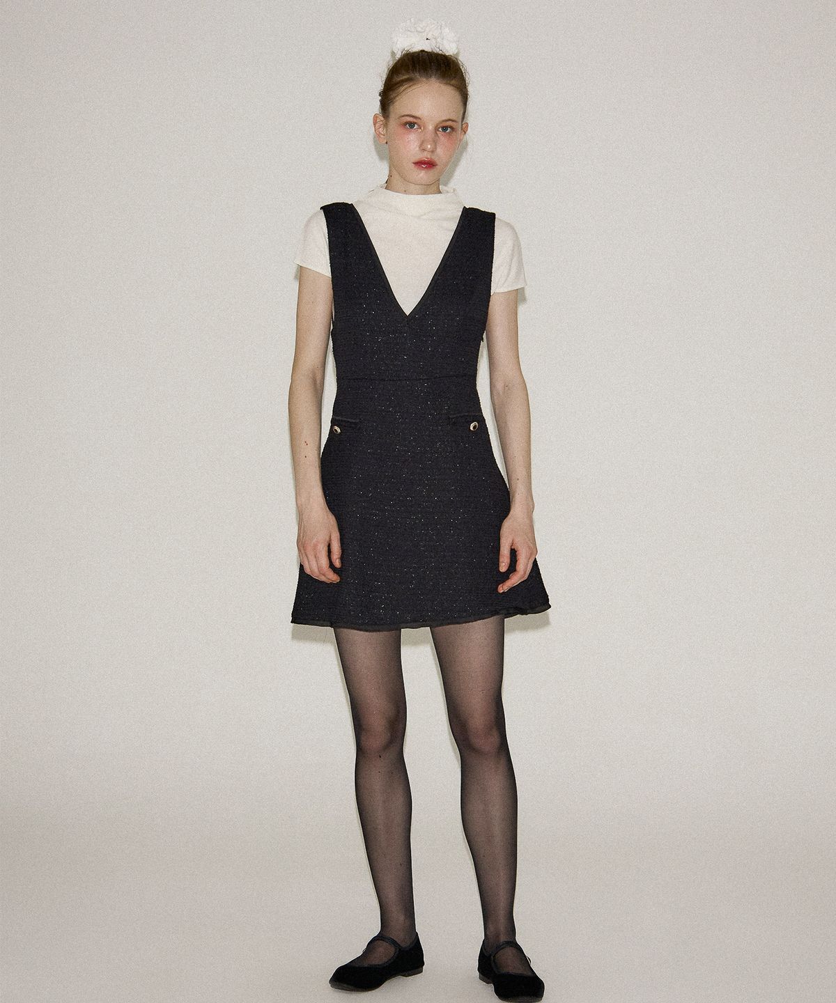 살롱 드 욘(SALON DE YOHN) Bella Tweed Mini Dress_ Black