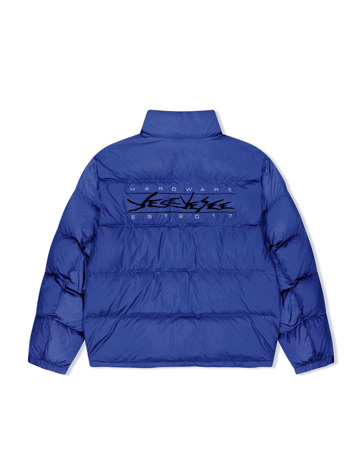 예스아이씨(YESEYESEE) Sign Logo Down Jacket Blue