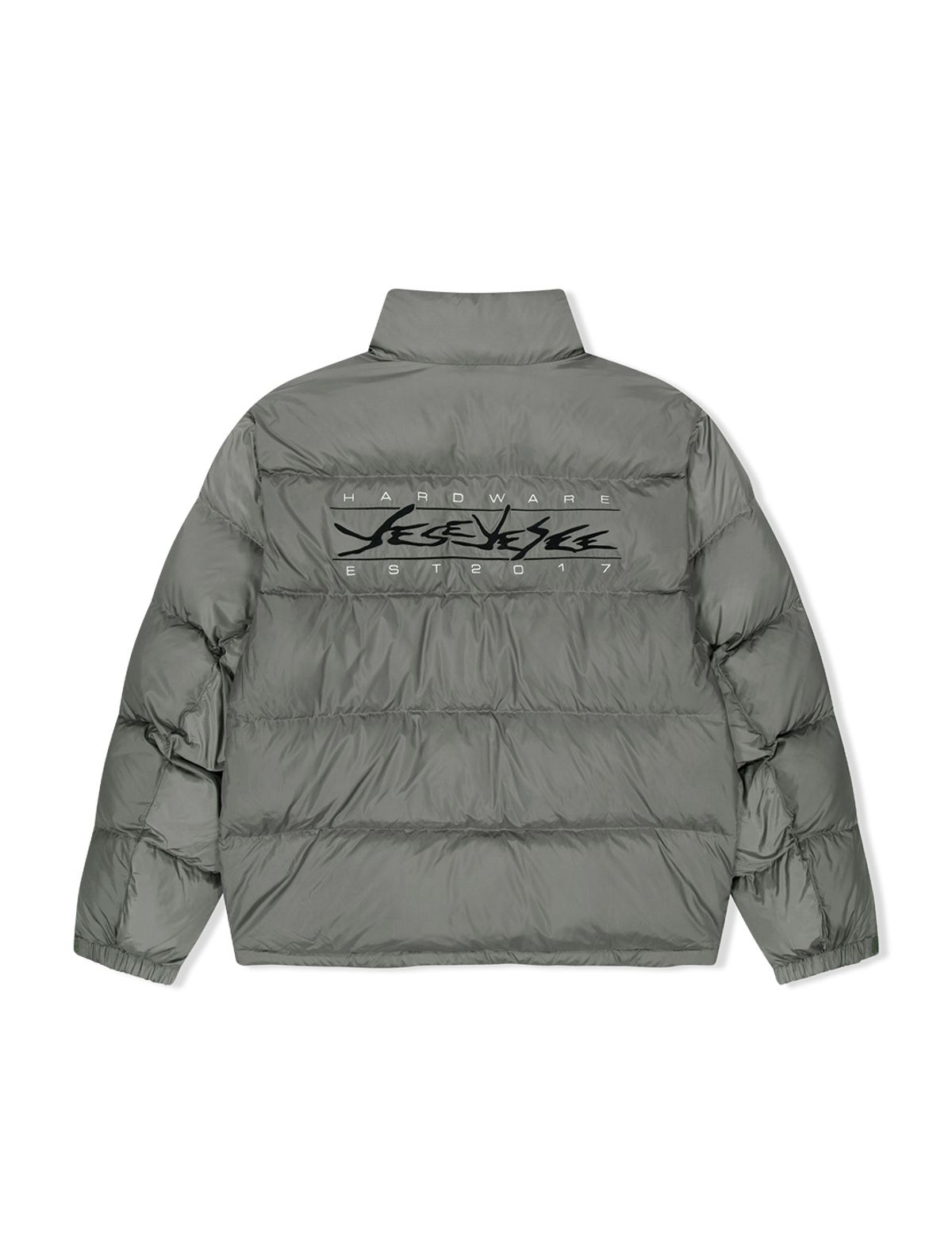 예스아이씨(YESEYESEE) Sign Logo Down Jacket Grey