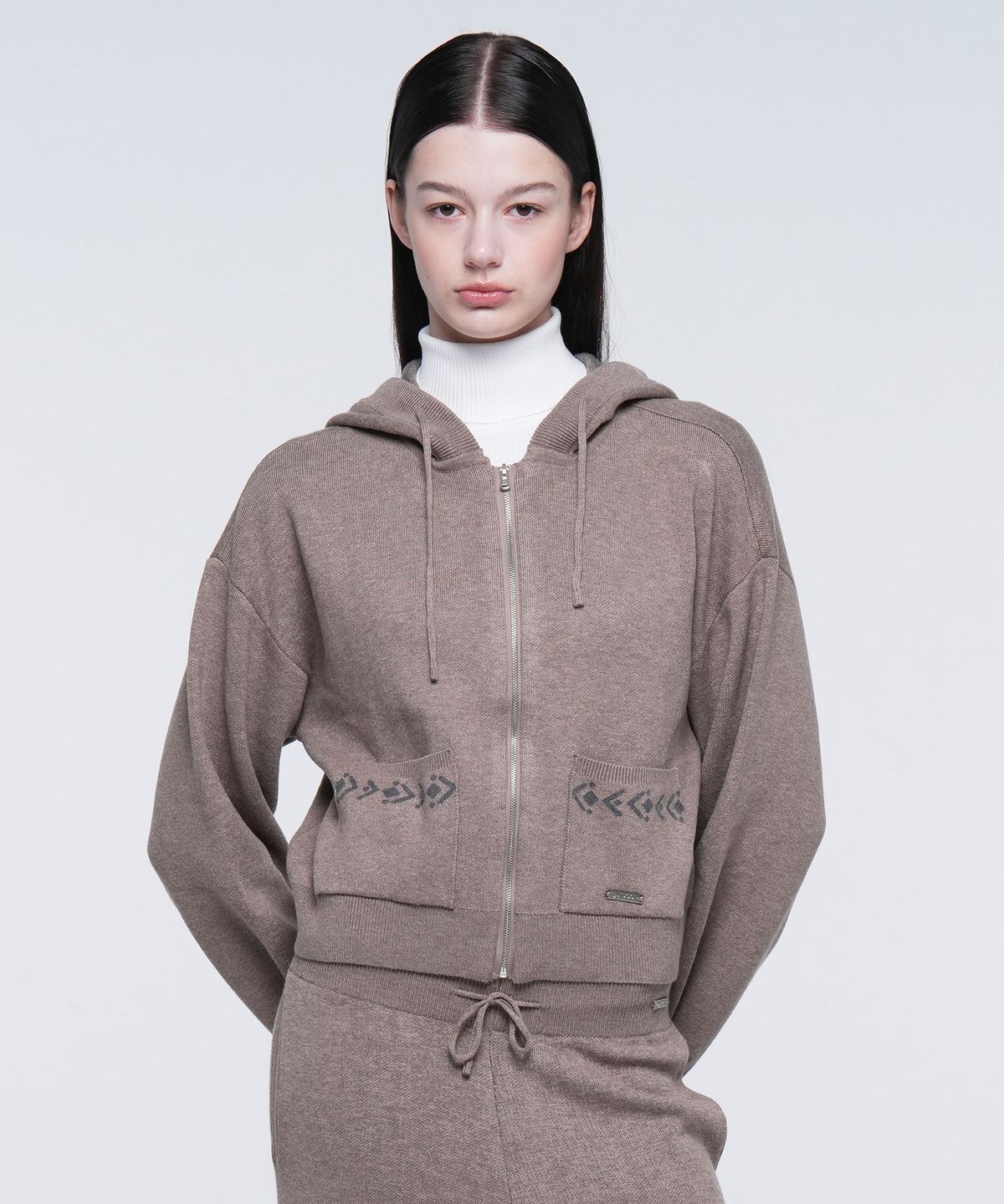 아웃도어 프로덕츠(OUTDOOR PRODUCTS) W NAVAJO KNIT HOOD ZIP UP (BEIGE)