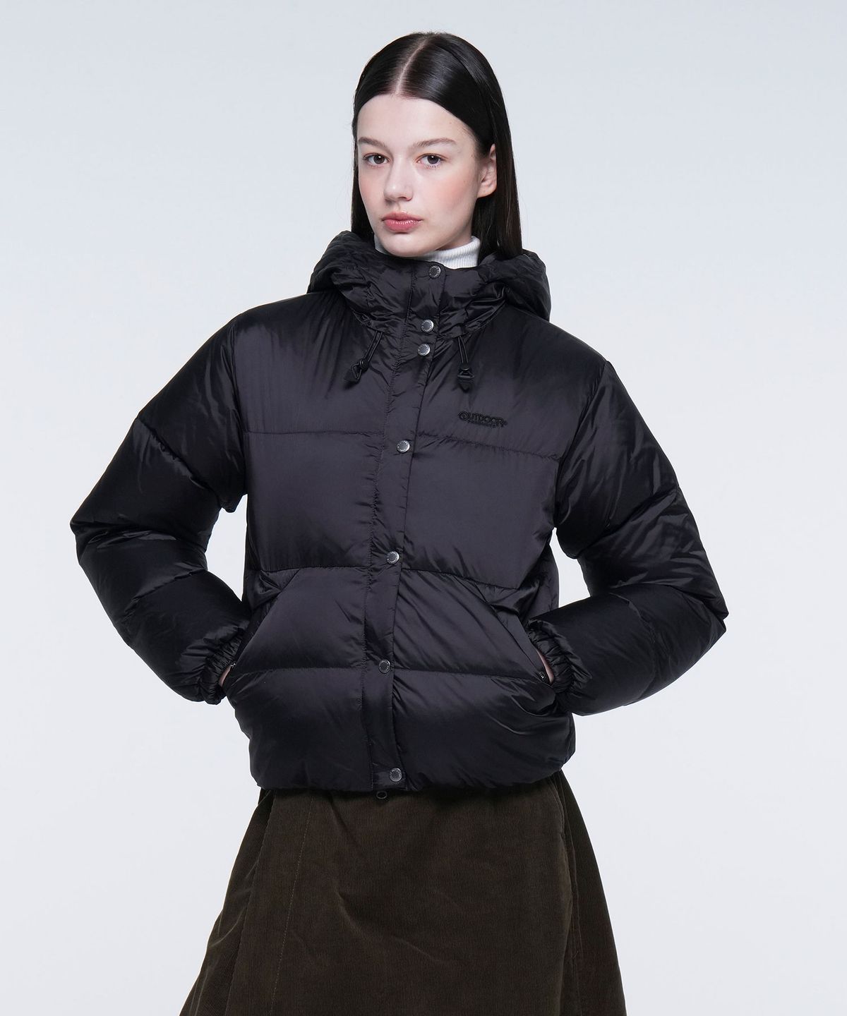 아웃도어 프로덕츠(OUTDOOR PRODUCTS) W GLOSSY PUFFER DOWN (BLACK)