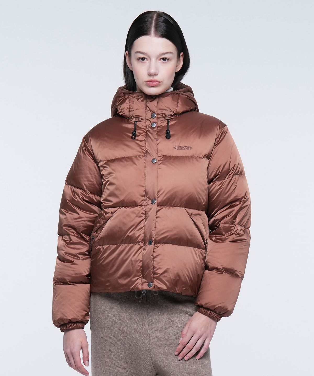 아웃도어 프로덕츠(OUTDOOR PRODUCTS) W GLOSSY PUFFER DOWN (BRICK)