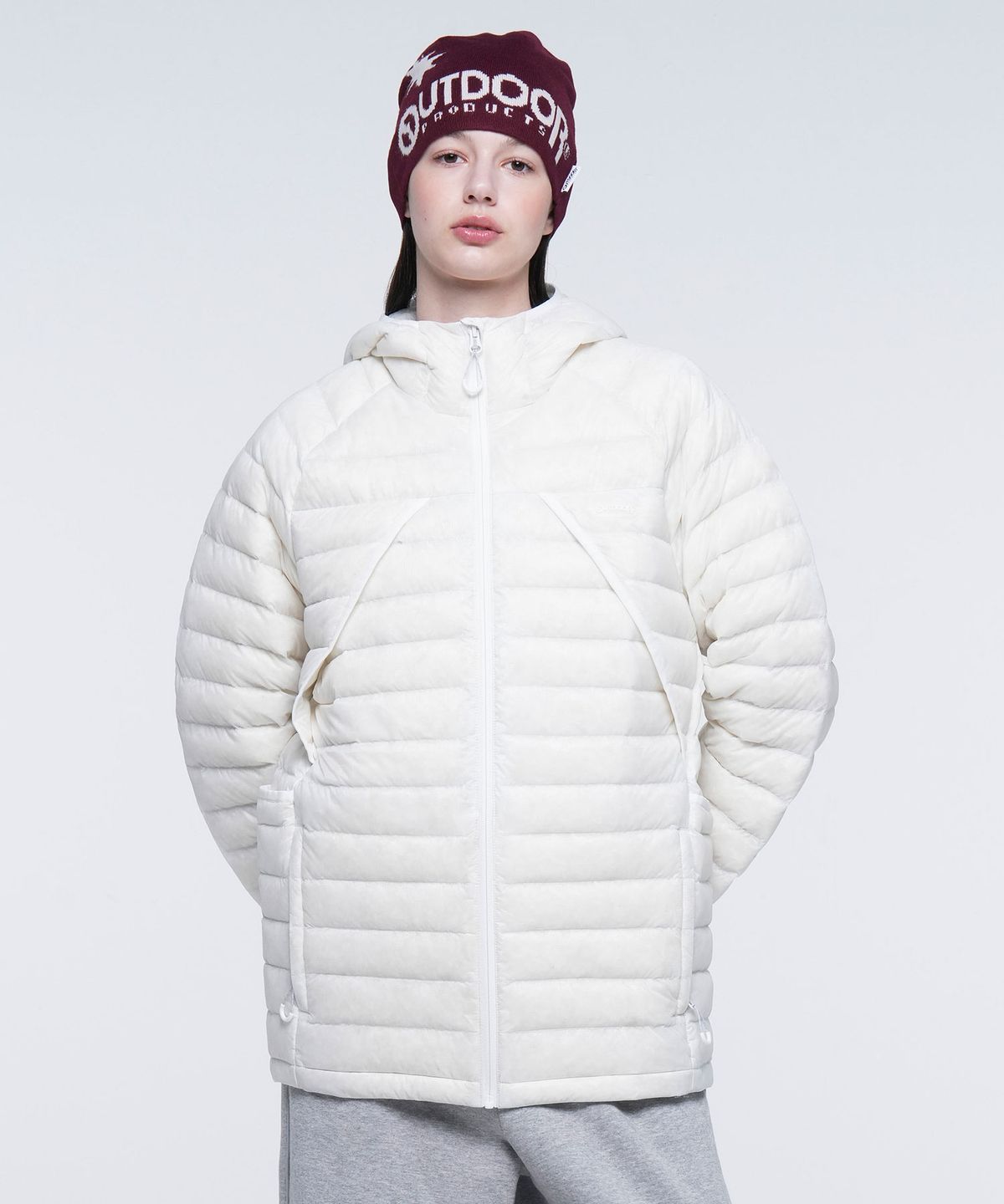 아웃도어 프로덕츠(OUTDOOR PRODUCTS) STEADY LIGHT DOWN JACKET (WHITE)