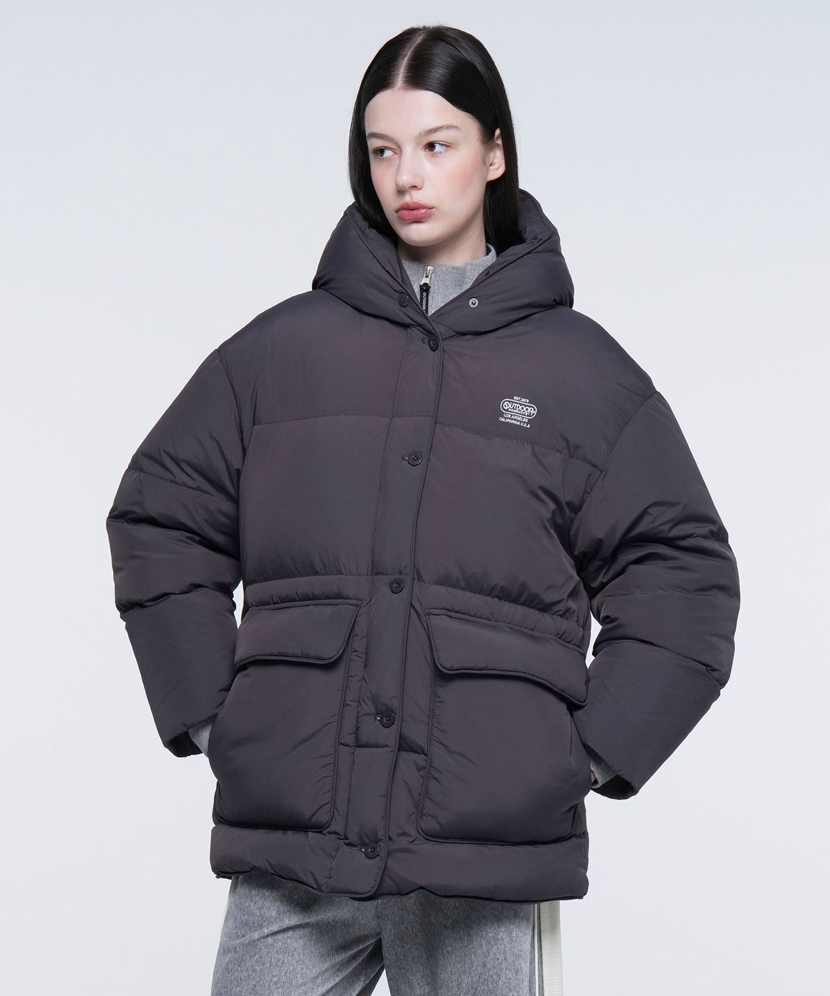 아웃도어 프로덕츠(OUTDOOR PRODUCTS) W MIDDLE LENGTH HOOD DOWN (BROWN)
