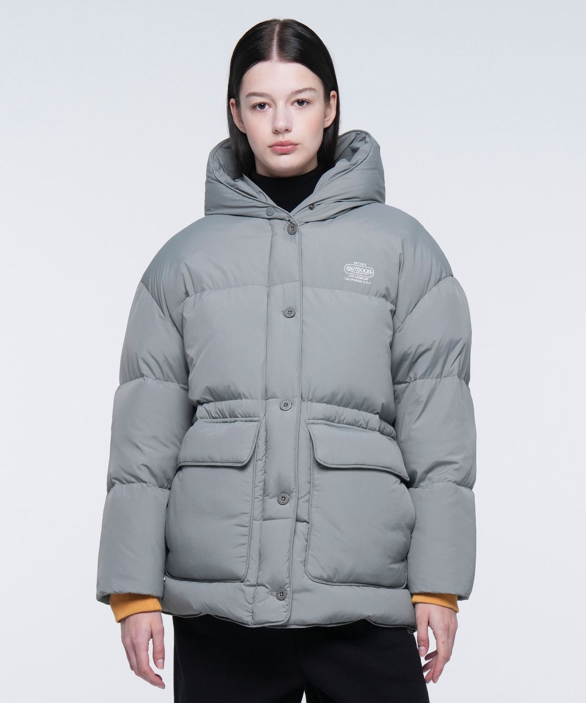 아웃도어 프로덕츠(OUTDOOR PRODUCTS) W MIDDLE LENGTH HOOD DOWN (LIGHT KHAKI)