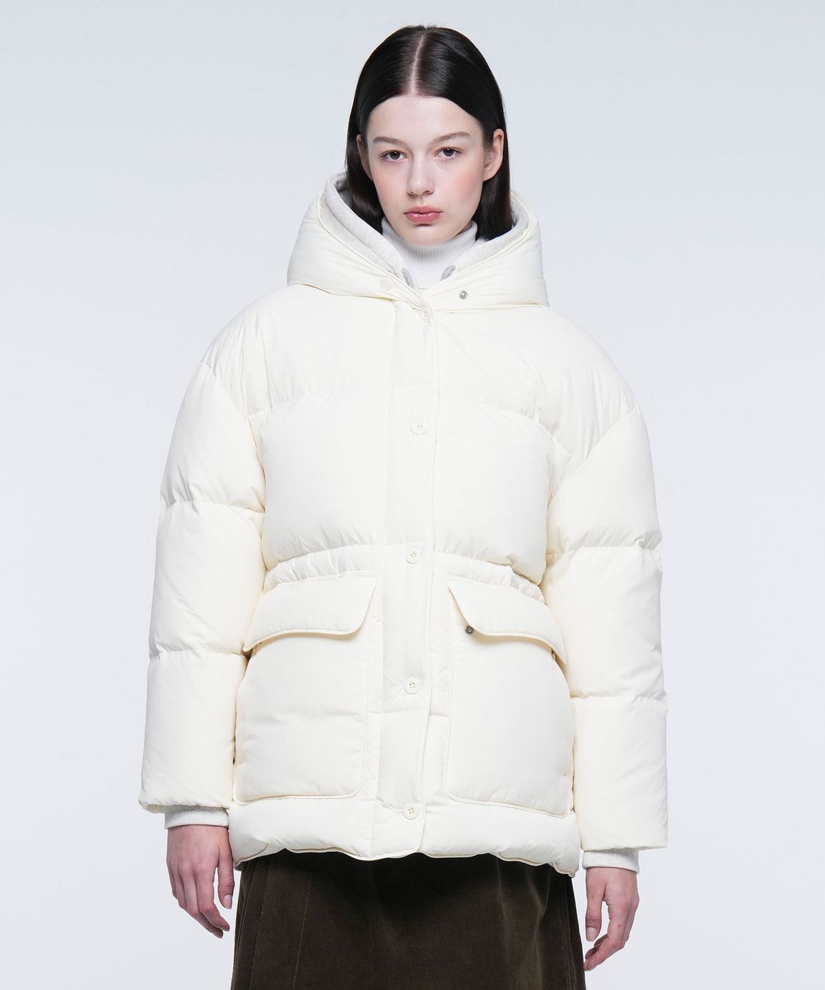 아웃도어 프로덕츠(OUTDOOR PRODUCTS) W MIDDLE LENGTH HOOD DOWN (IVORY)