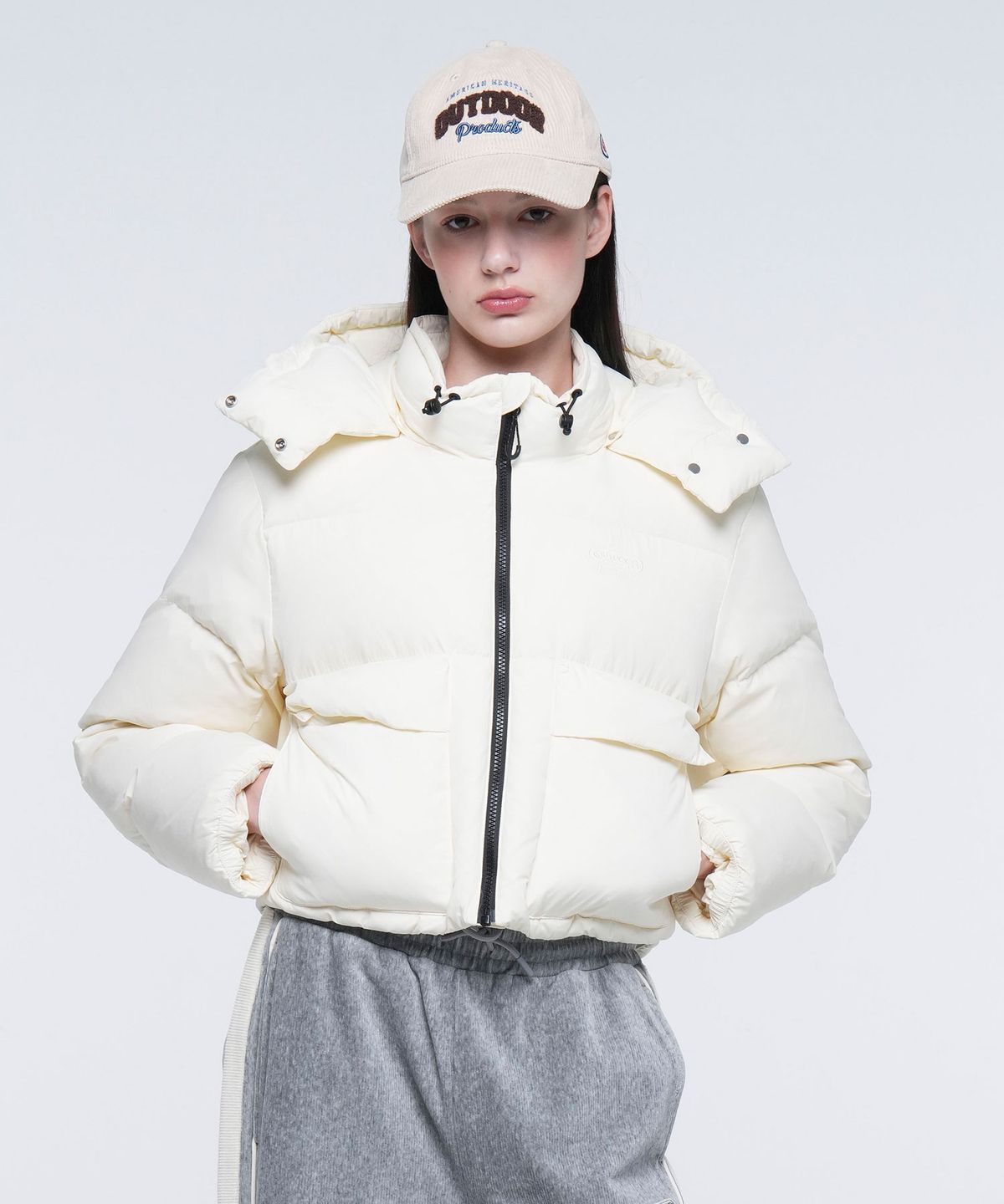아웃도어 프로덕츠(OUTDOOR PRODUCTS) W PUFFER HOOD DOWN (IVORY)