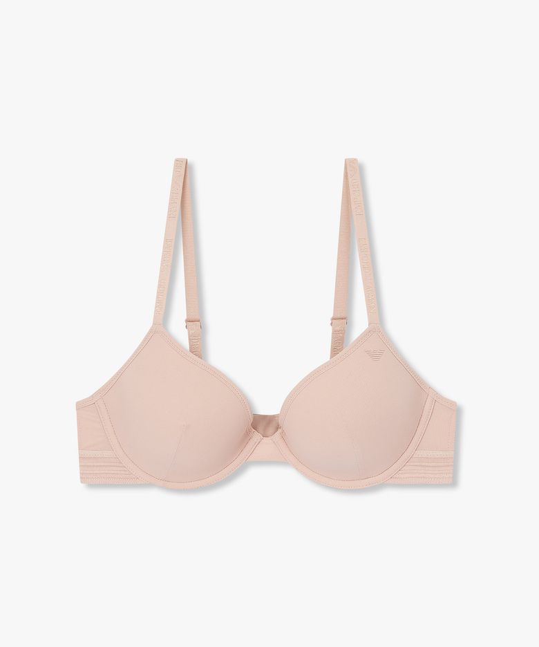 여성 스트라이프 밴딩 리브드 컨투어 브라_피치 0825384519