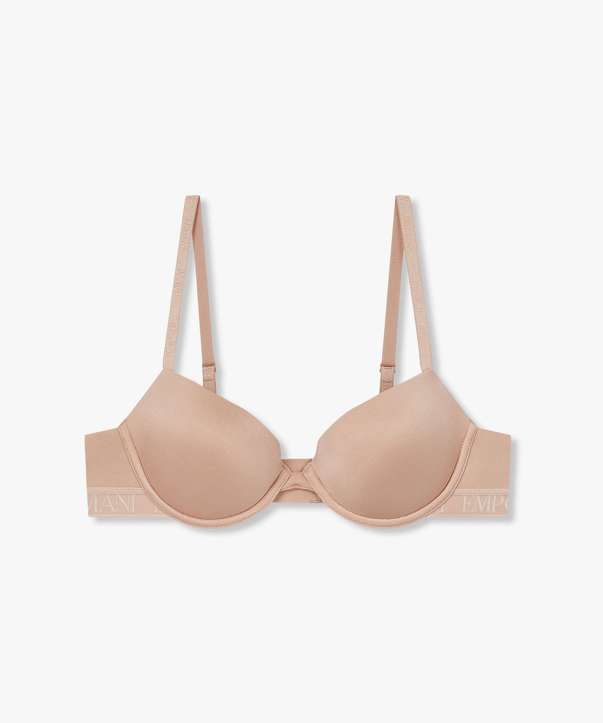 엠포리오 아르마니 언더웨어(EMPORIO ARMANI UNDERWEAR) 여성 샤이닝 로고 밴딩 푸쉬업 브라_스킨 0825385509