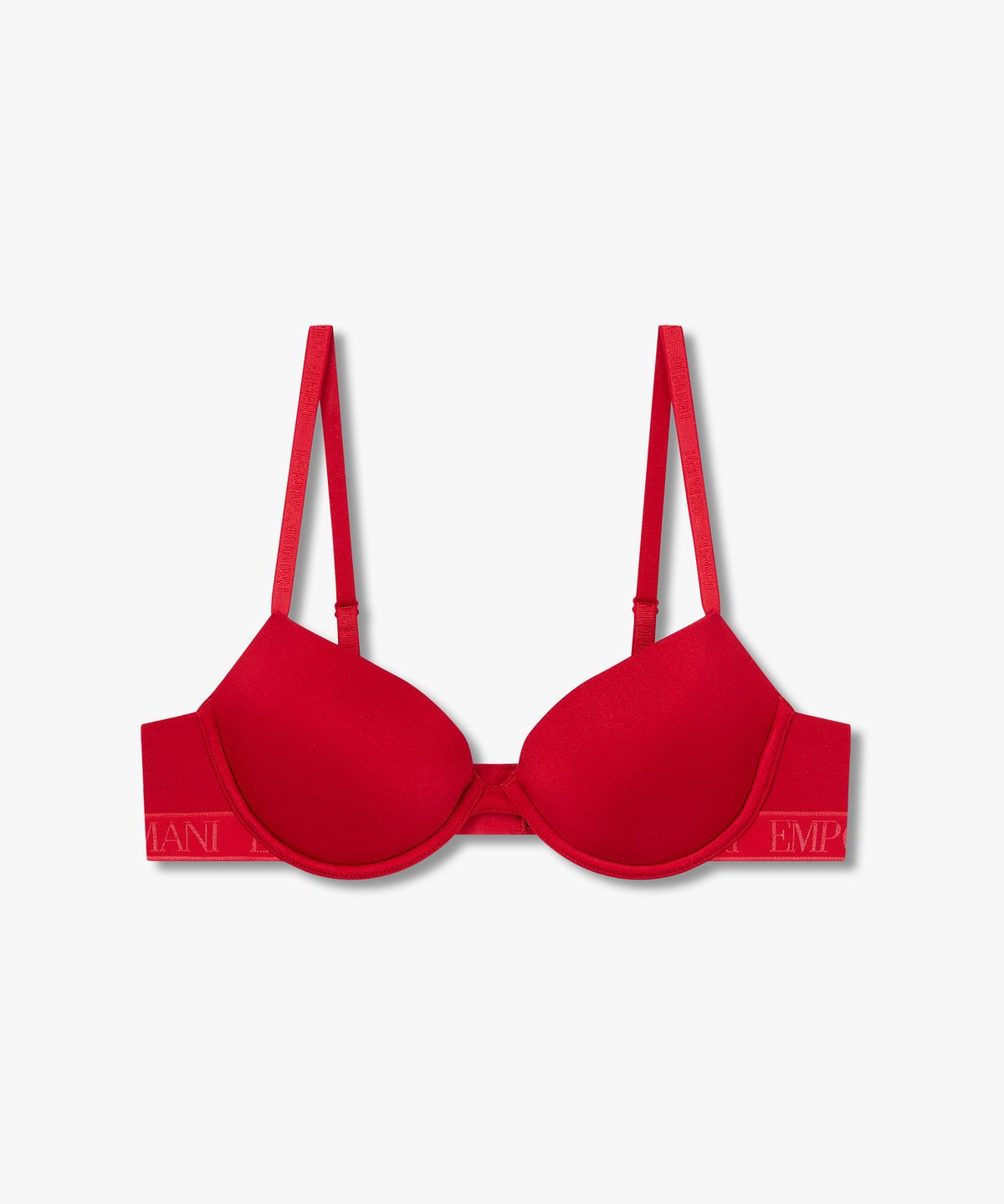 엠포리오 아르마니 언더웨어(EMPORIO ARMANI UNDERWEAR) 여성 샤이닝 로고 밴딩 푸쉬업 브라_레드 0825385510