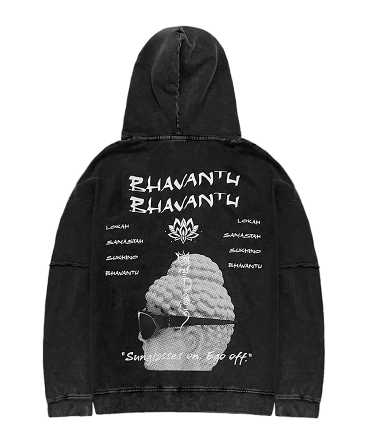 바반투(BHAVANTU) SUNGLASSES ON EGO OFF 붓다 피그먼트 후드티