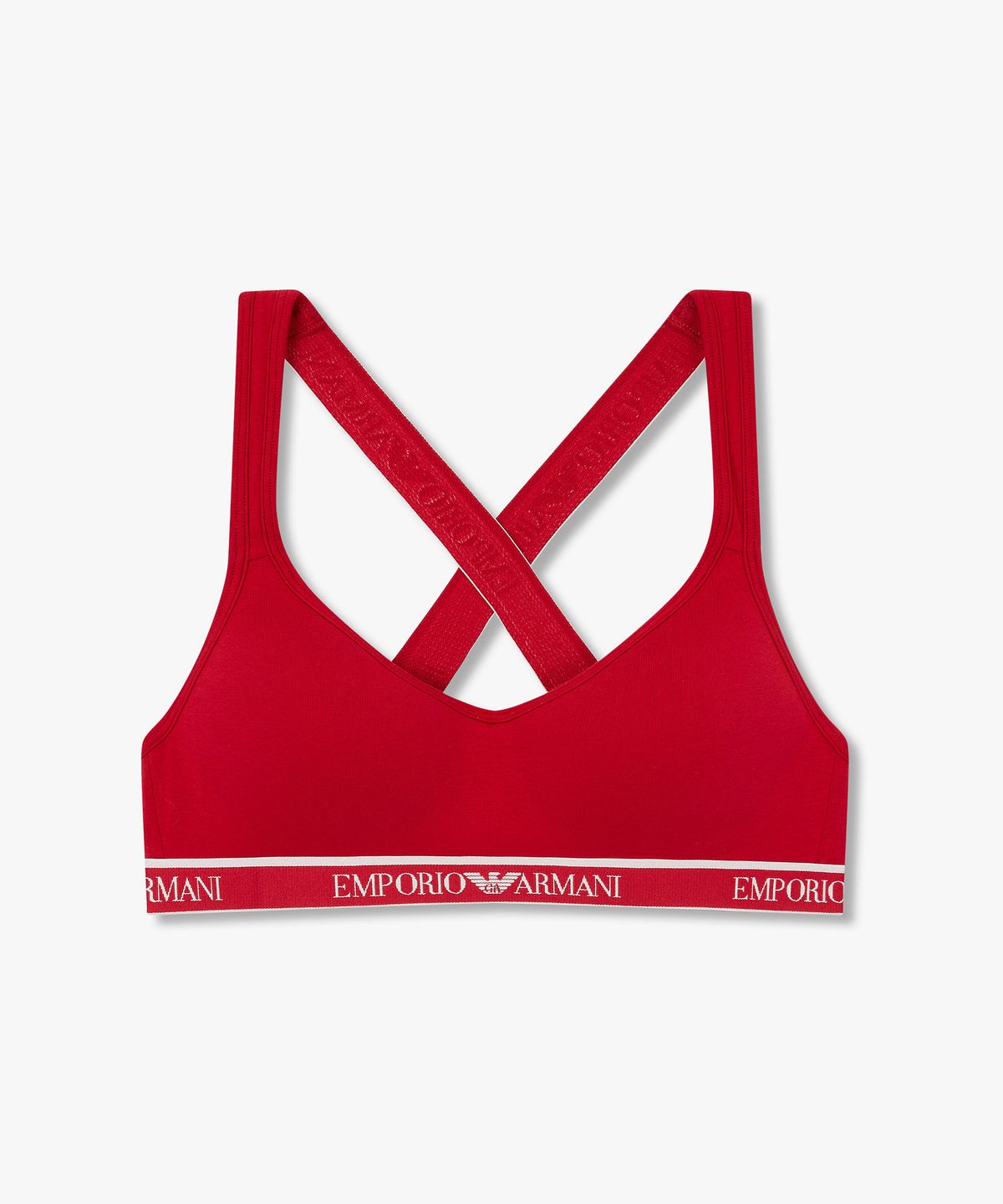 엠포리오 아르마니 언더웨어(EMPORIO ARMANI UNDERWEAR) 여성 크로스 스트랩 패디드 브라렛 브라_레드 0825381548