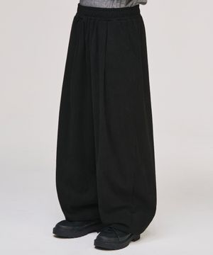 커브드 코듀로이 밴딩 팬츠[블랙]