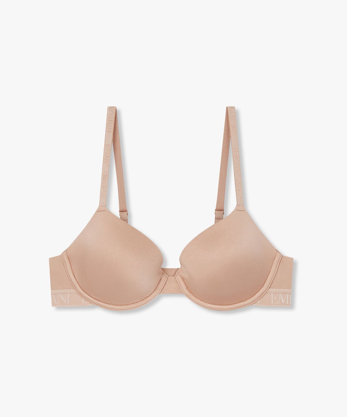 엠포리오 아르마니 언더웨어(EMPORIO ARMANI UNDERWEAR) 여성 샤이닝 로고 밴딩 컨투어 브라_스킨 0825384509