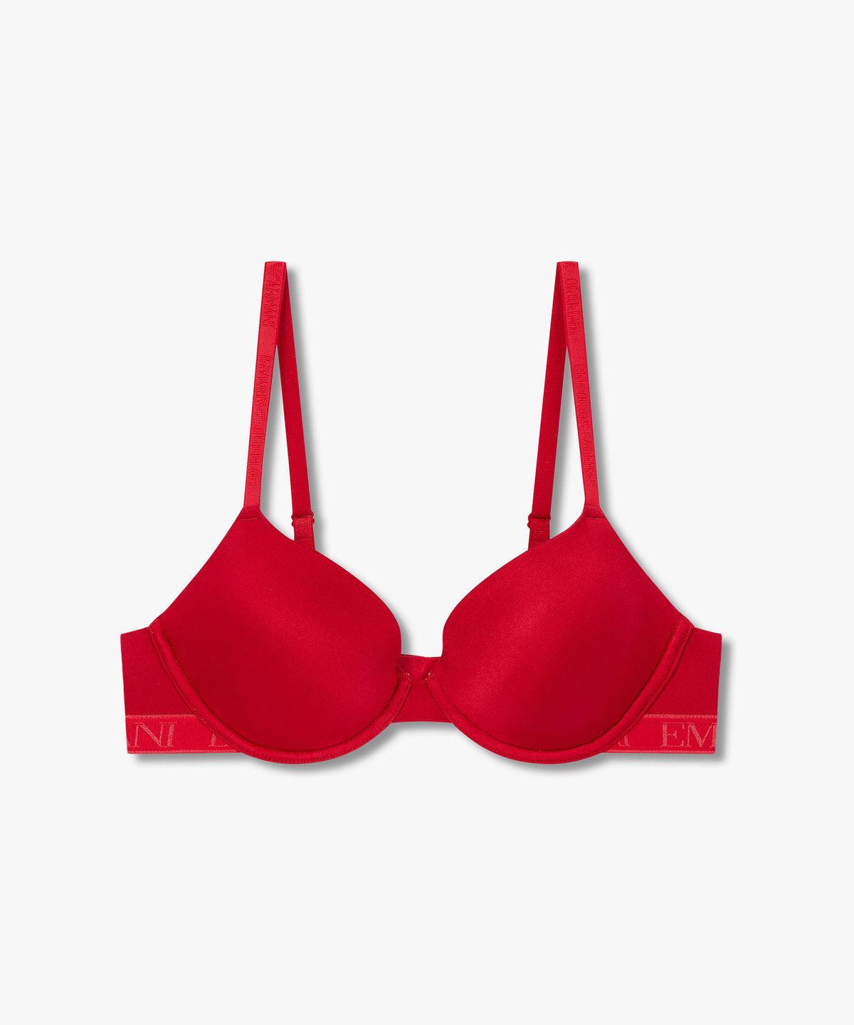 엠포리오 아르마니 언더웨어(EMPORIO ARMANI UNDERWEAR) 여성 샤이닝 로고 밴딩 컨투어 브라_레드 0825384510