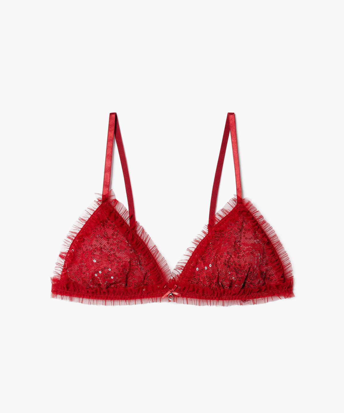 엠포리오 아르마니 언더웨어(EMPORIO ARMANI UNDERWEAR) 여성 시퀸 자카드 트라이앵글 브라_레드 0825381533
