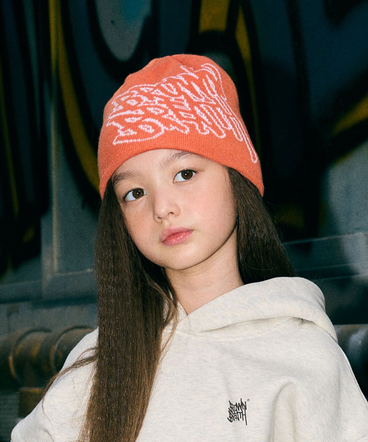 브라운브레스 키즈(BROWNBREATH KIDS) KIDS BIG TAG BEANIE - ORANGE