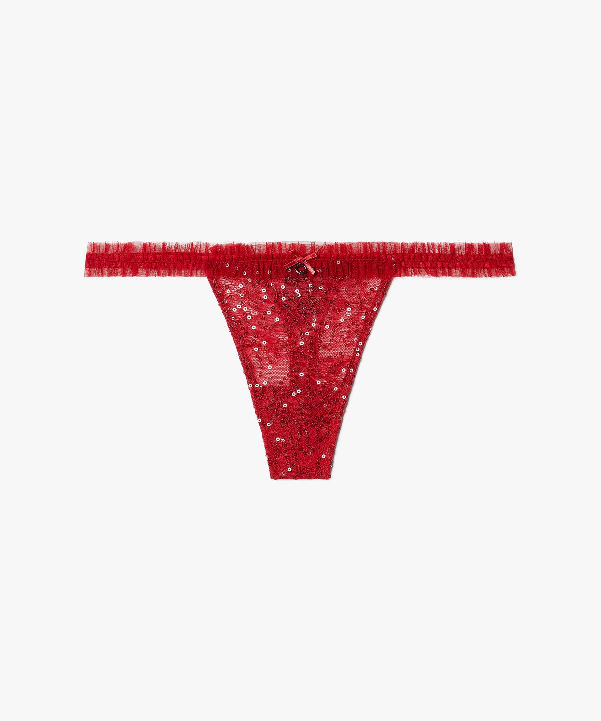 엠포리오 아르마니 언더웨어(EMPORIO ARMANI UNDERWEAR) 여성 시퀸 플라워 자카드 티팬티_레드 0825310533