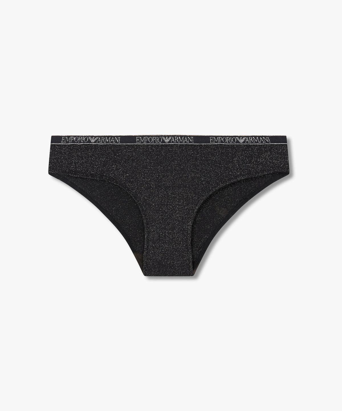 엠포리오 아르마니 언더웨어(EMPORIO ARMANI UNDERWEAR) 여성 메탈릭 로고 밴딩 브리프_블랙 0825311532