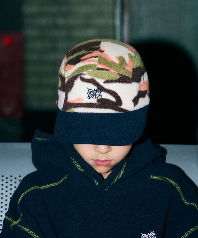 KIDS CAMO FLEECE CAMP CAP - KHAKI