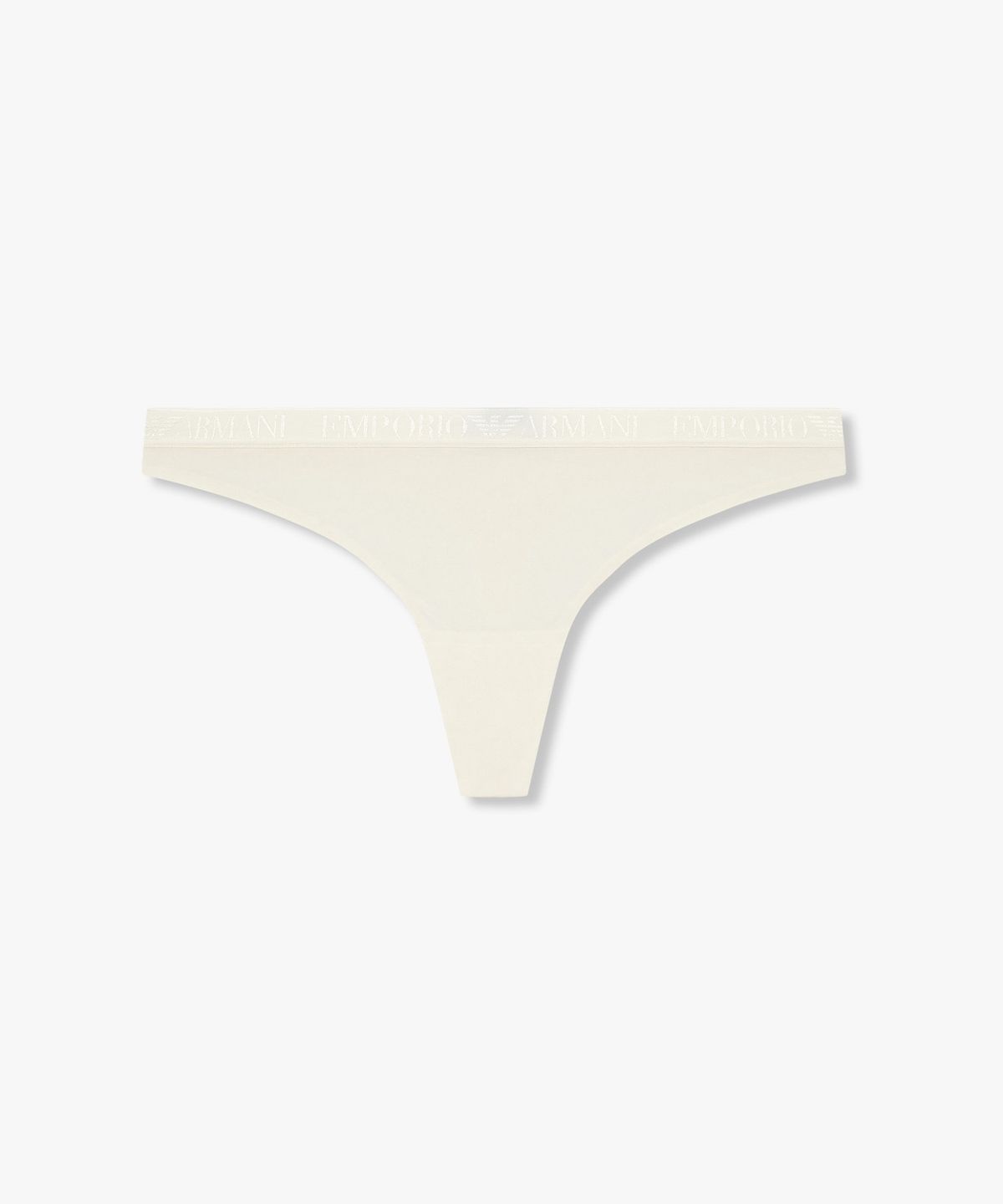 엠포리오 아르마니 언더웨어(EMPORIO ARMANI UNDERWEAR) 여성 샤이닝 로고 밴딩 티팬티_아이보리 0825310508