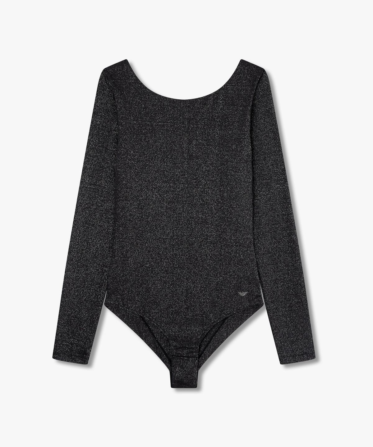 엠포리오 아르마니 언더웨어(EMPORIO ARMANI UNDERWEAR) 여성 이글 로고 메탈릭 바디수트_블랙 08W5318502