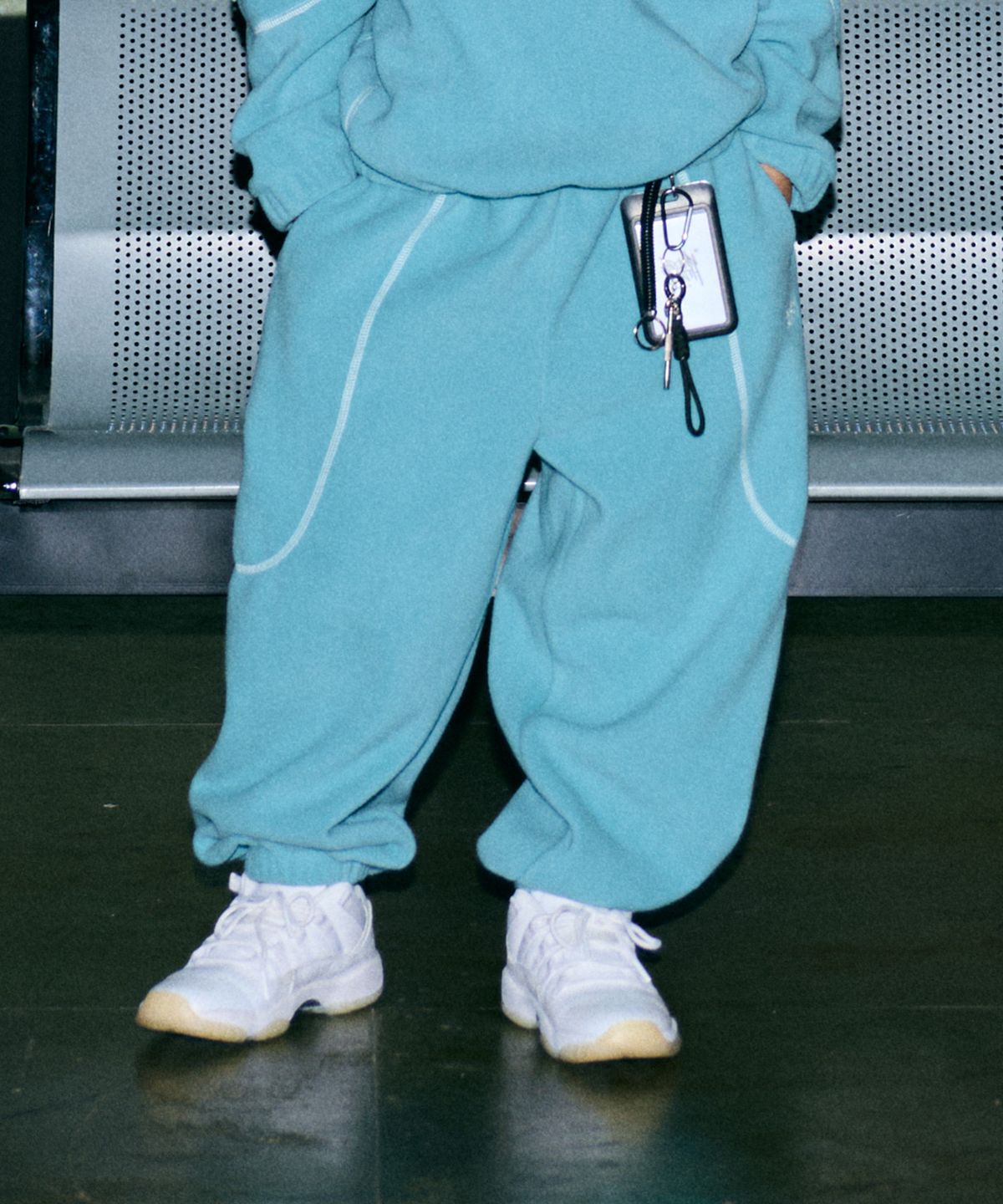 브라운브레스 키즈(BROWNBREATH KIDS) KIDS FLEECE CHAIN STITCH PANTS - MINT