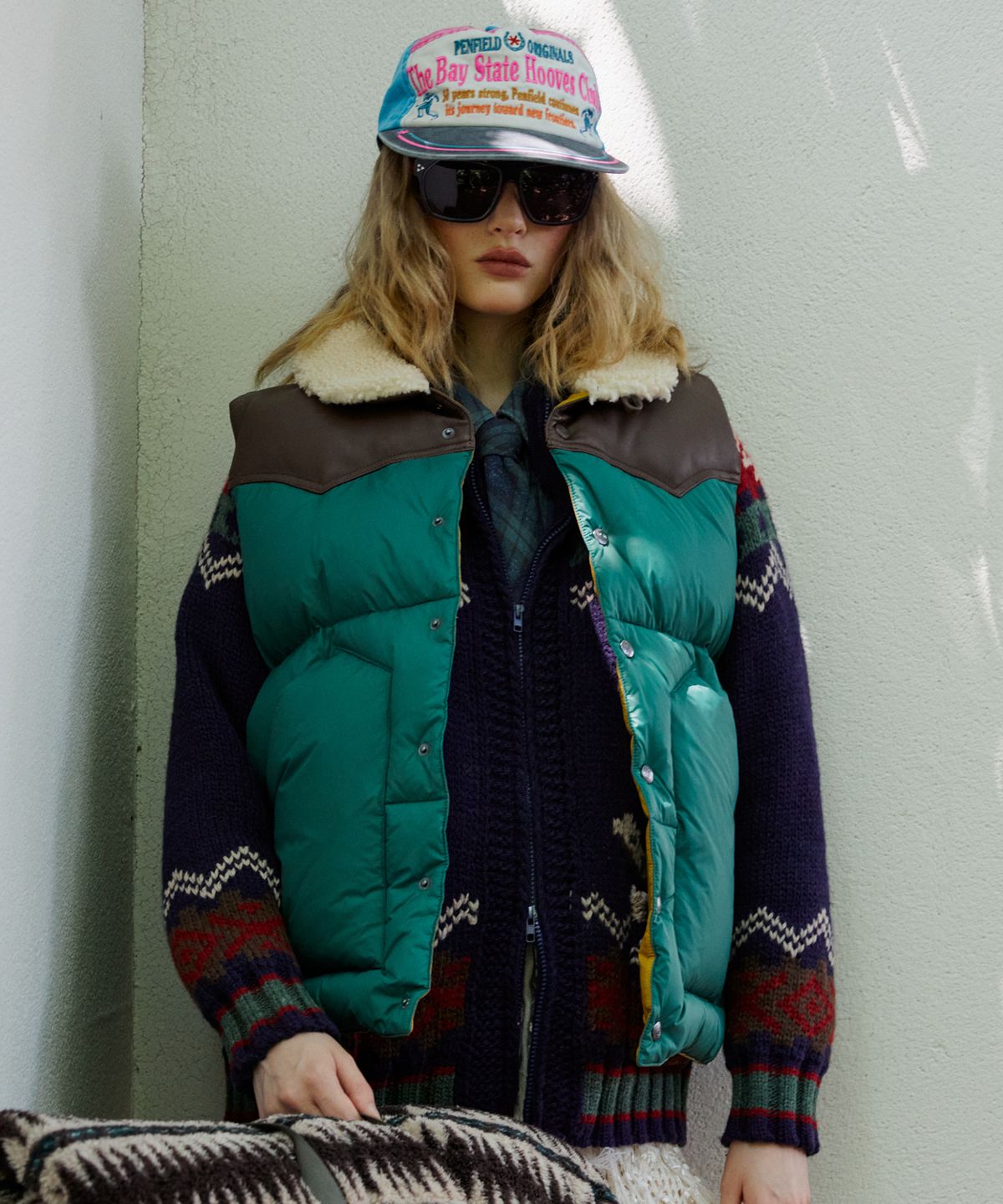 펜필드(PENFIELD) 락울 다운 베스트 그린_FR4WD02U