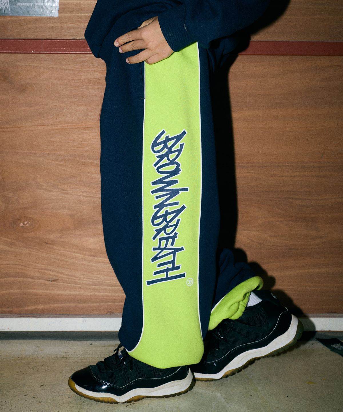 브라운브레스 키즈(BROWNBREATH KIDS) KIDS COLOR BLOCK PANTS(기모) - NAVY