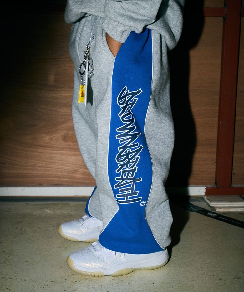 KIDS COLOR BLOCK PANTS(기모)- M/GREY