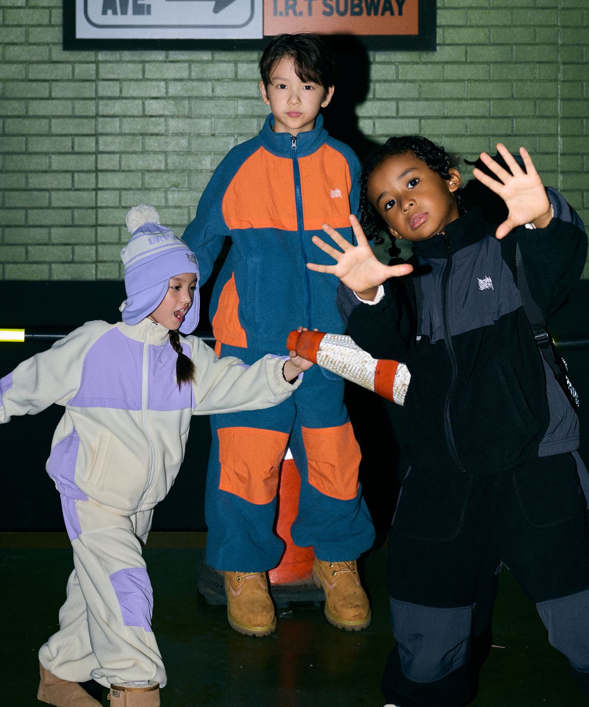 브라운브레스 키즈(BROWNBREATH KIDS) KIDS POLAR FLEECE ZIP UP SETUP_3COLOR