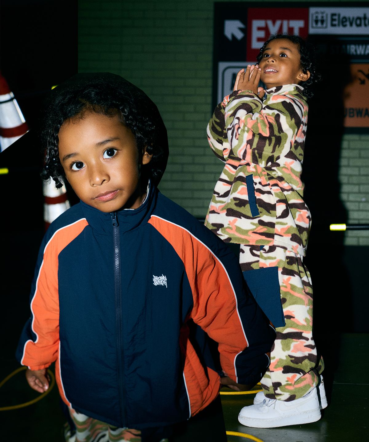 브라운브레스 키즈(BROWNBREATH KIDS) KIDS CAMO FLEECE JACKET SETUP