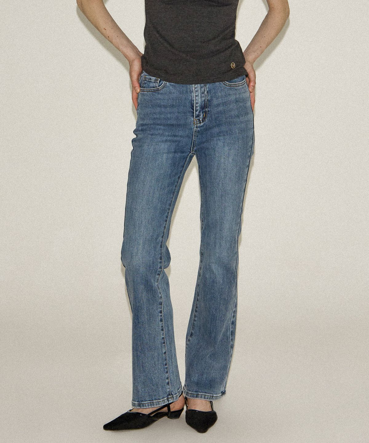 살롱 드 욘(SALON DE YOHN) French Flare Jean_ Blue