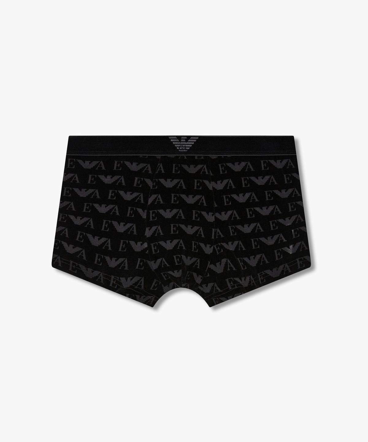 엠포리오 아르마니 언더웨어(EMPORIO ARMANI UNDERWEAR) 남성 벨루어 로고 패턴 밴딩 드로즈_블랙 0815312060