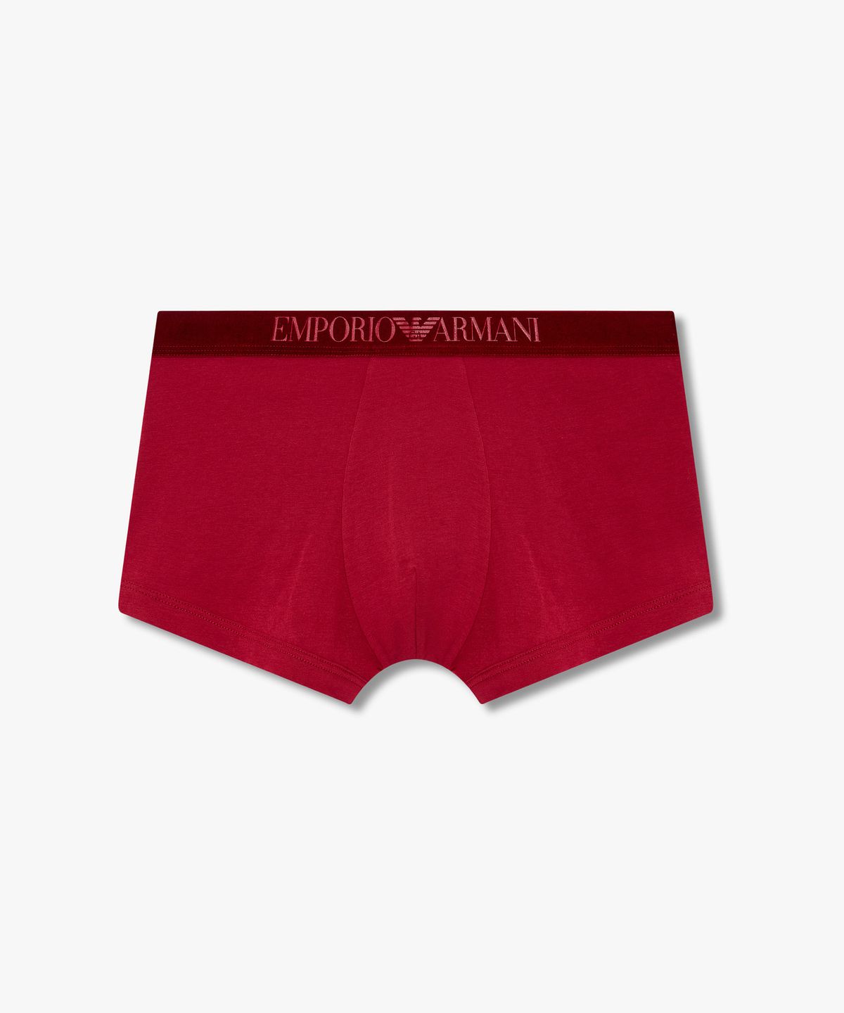 엠포리오 아르마니 언더웨어(EMPORIO ARMANI UNDERWEAR) 남성 웨이스트 벨벳 로고 코튼 드로즈_레드 0815312061