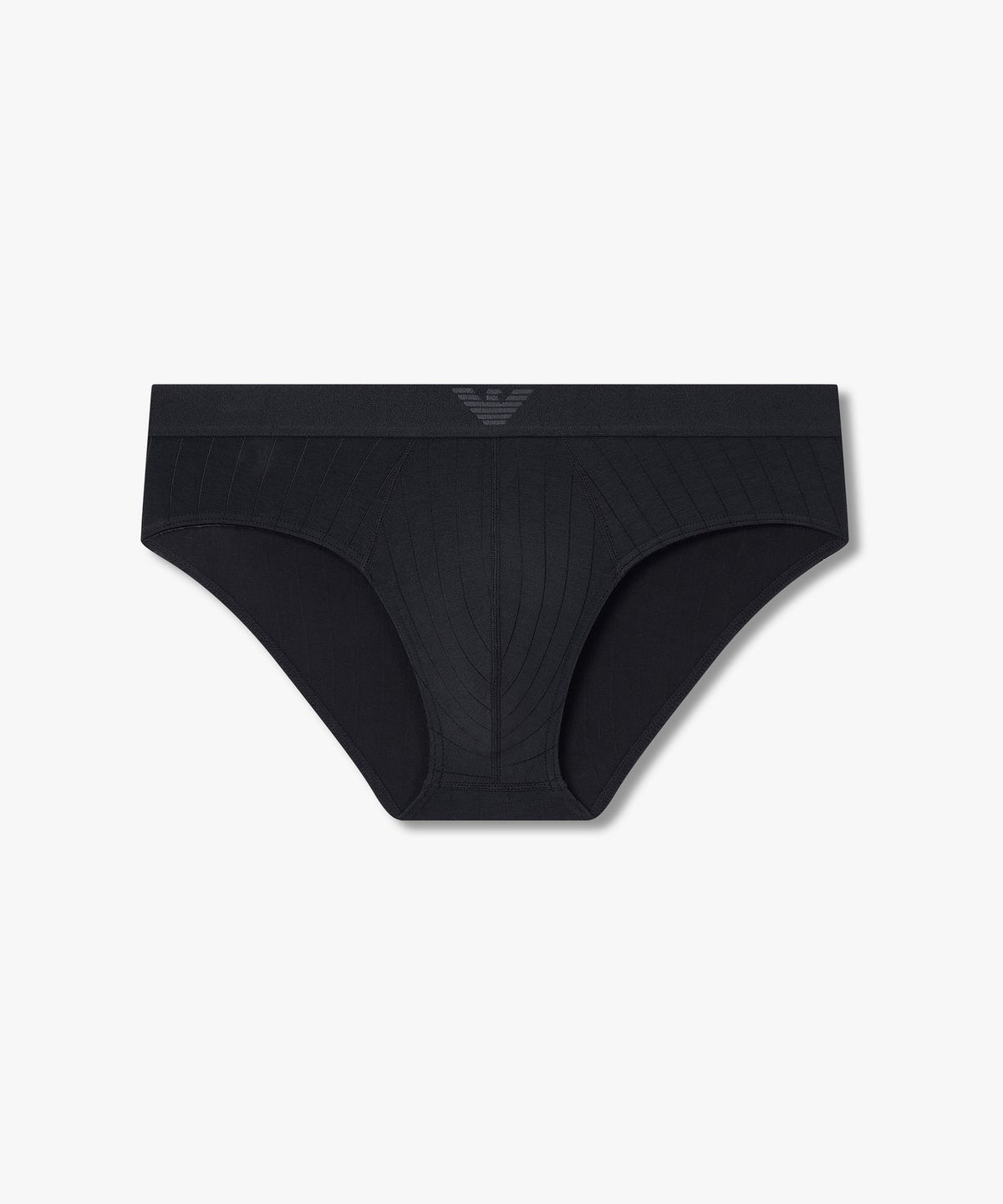 엠포리오 아르마니 언더웨어(EMPORIO ARMANI UNDERWEAR) 남성 이글 밴딩 스트라이프 레이온 브리프_블랙 0815311048