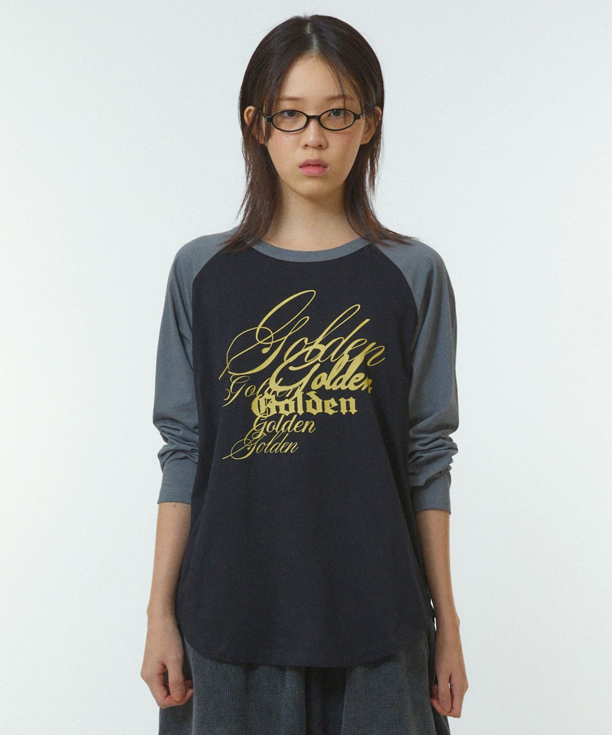 리트리버클럽(RETRIEVER CLUB) SCRIPT RAGLAN LONG SLEEVE [BLACK]
