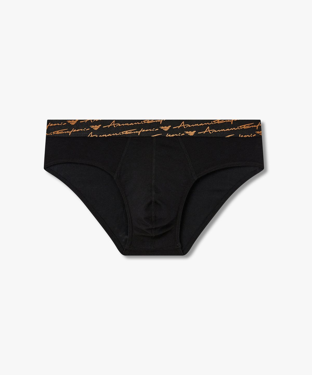 엠포리오 아르마니 언더웨어(EMPORIO ARMANI UNDERWEAR) 남성 커시브 로고 솔리드 밴딩 브리프_블랙 0815311055
