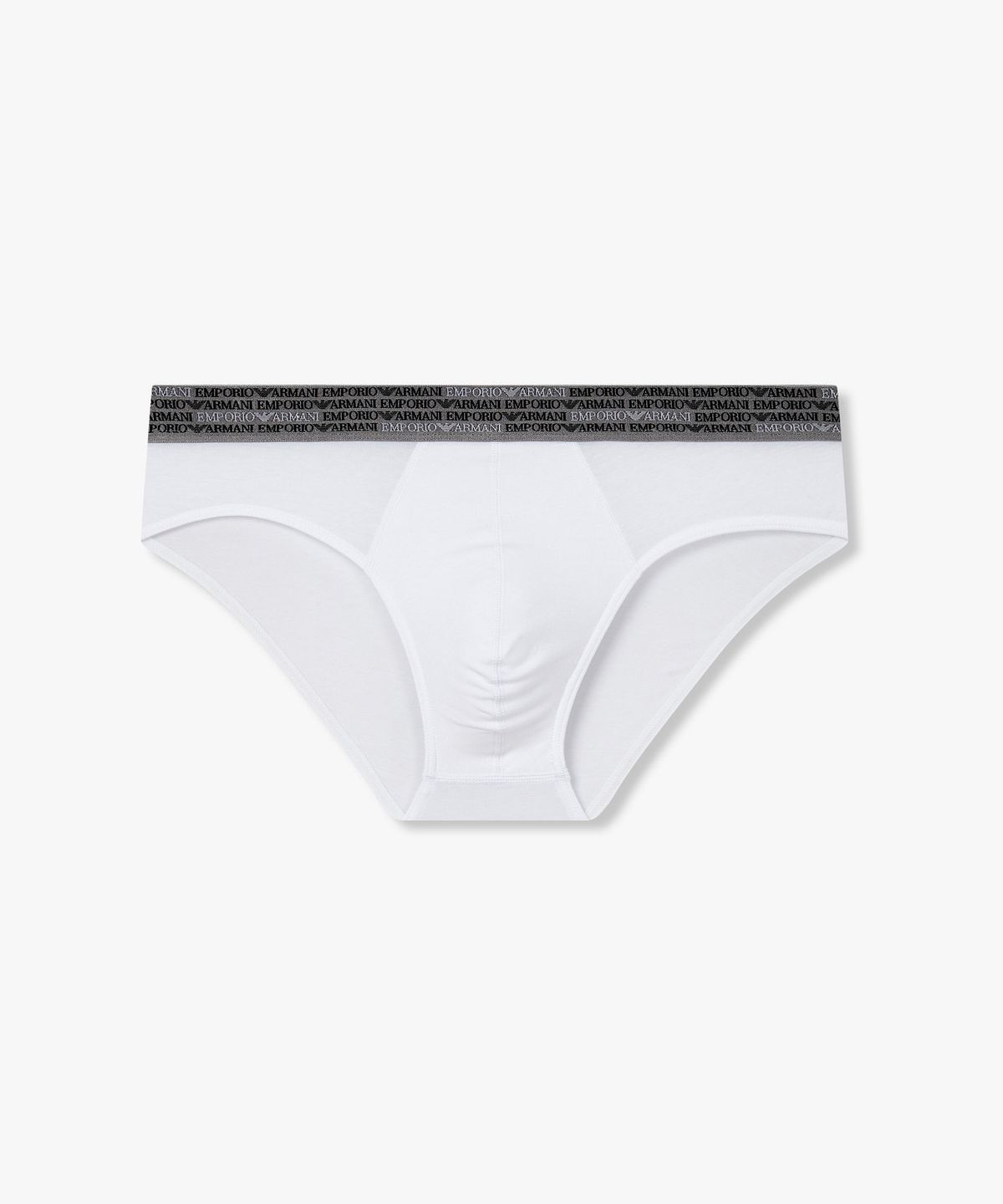 엠포리오 아르마니 언더웨어(EMPORIO ARMANI UNDERWEAR) 남성 리피트 로고 샤이닝 로고 브리프_화이트 0815311059