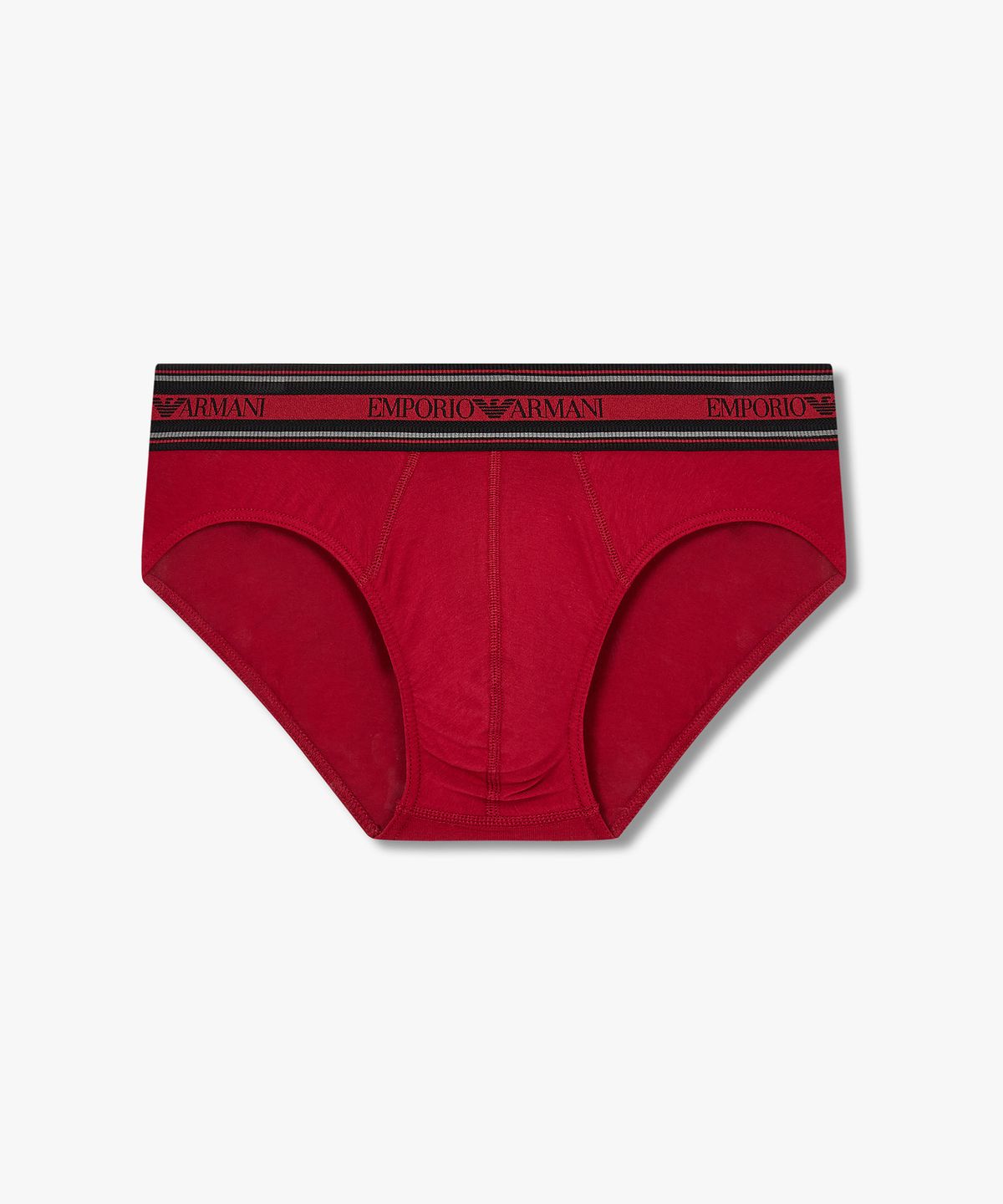 엠포리오 아르마니 언더웨어(EMPORIO ARMANI UNDERWEAR) 남성 스트라이프 밴딩 코튼 브리프_레드 0815311013