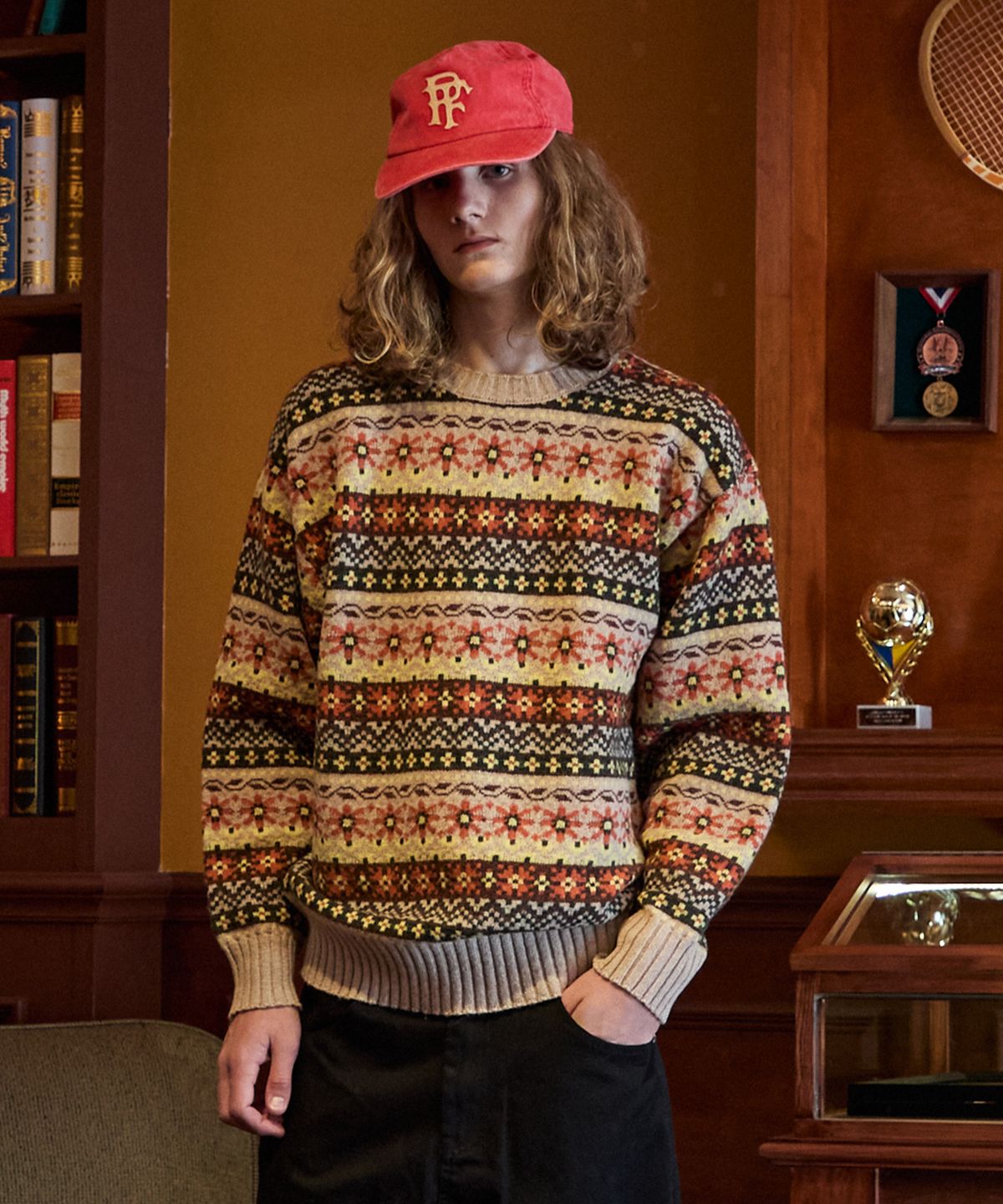 펜필드(PENFIELD) [TRAILWEAR] Lincoln Wool 페어아일 크루넥 스웨터 베이지_FR3KJ71U