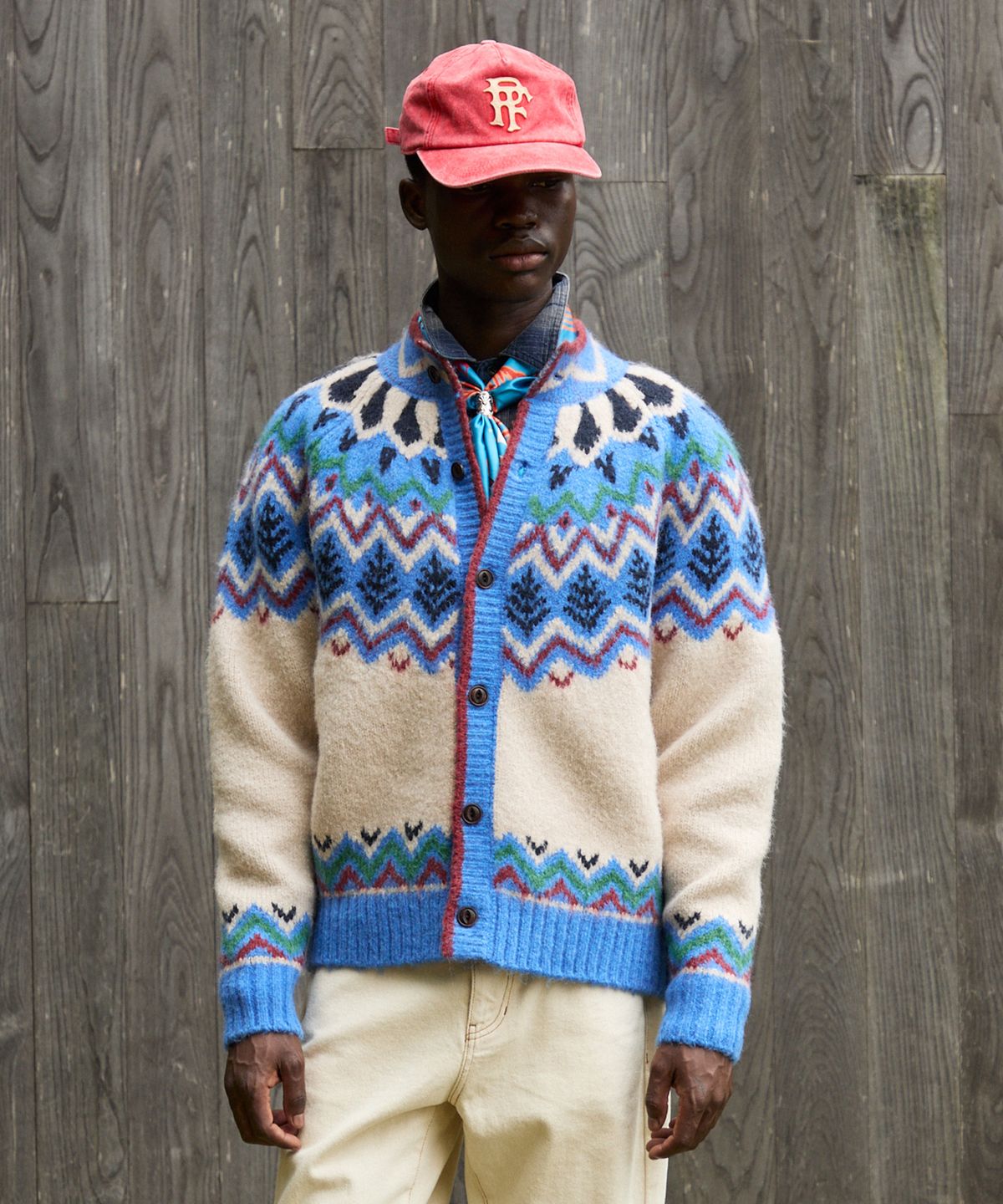 펜필드(PENFIELD) 하프넥 컬러웨이 노르딕 가디건 베이지_FR3KJ34U