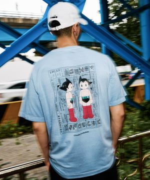 아톰 워싱 반팔 티셔츠 BLUE