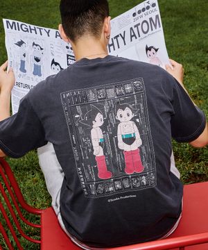 아톰 워싱 반팔 티셔츠 DARK GREY