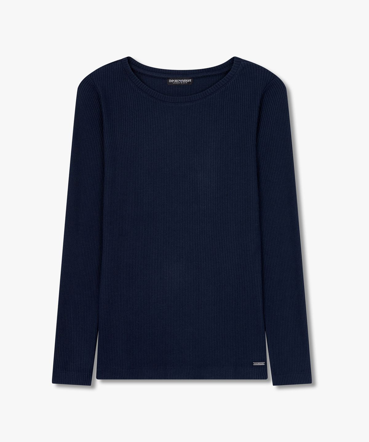 엠포리오 아르마니 언더웨어(EMPORIO ARMANI UNDERWEAR) 여성 리브드 롱 슬리브 라운지 스웨터_마린 0825334507