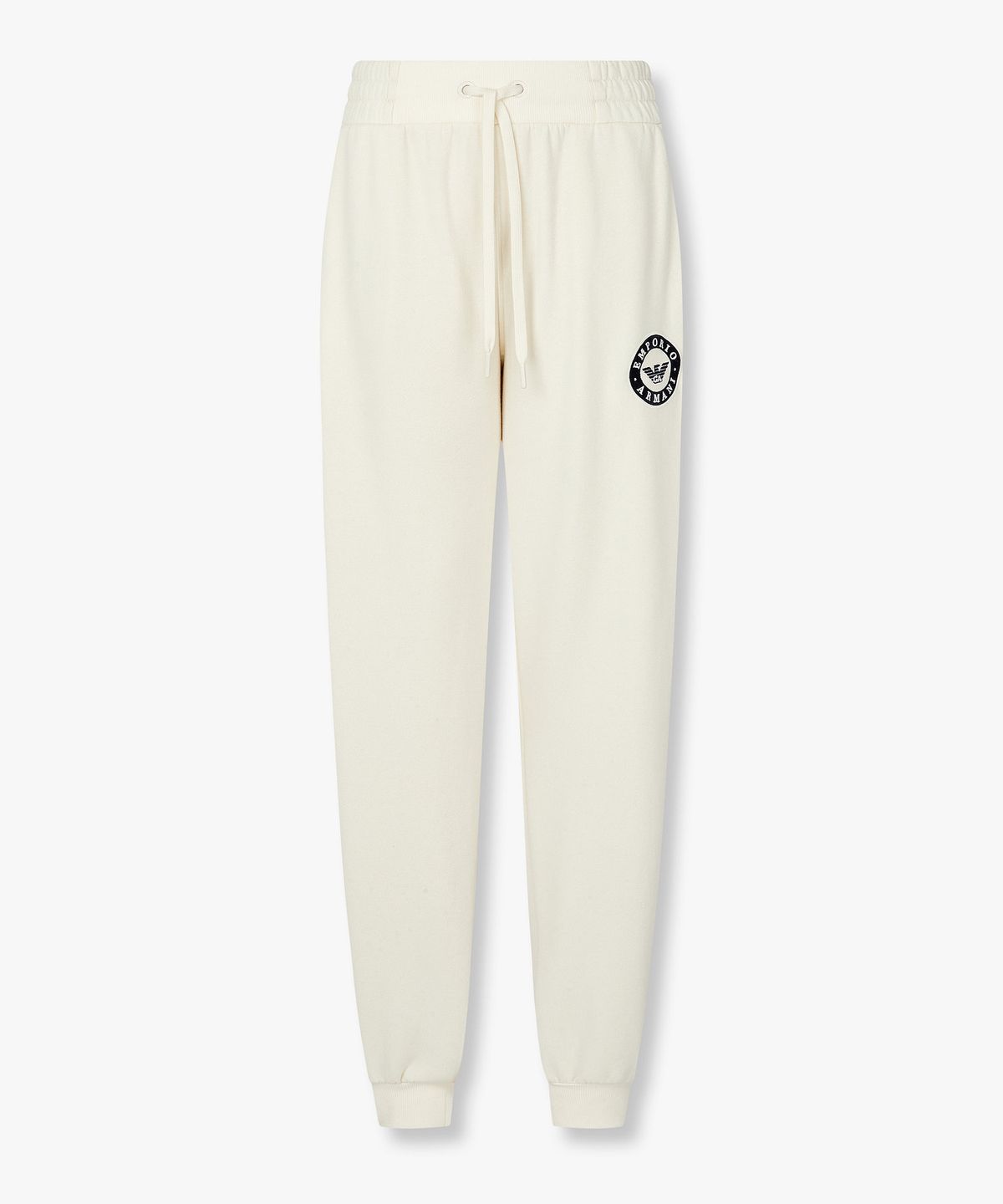 엠포리오 아르마니 언더웨어(EMPORIO ARMANI UNDERWEAR) 여성 서클 로고 라운지 조거 팬츠_아이보리 0825332519
